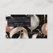 Roos Gold Balloons Black Chic Party Event Planner Visitekaartje (Achterkant)