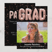 Roos Gold Balloons Roze Confetti Girls Afstuderen Kaart (Voorkant / Achterkant)