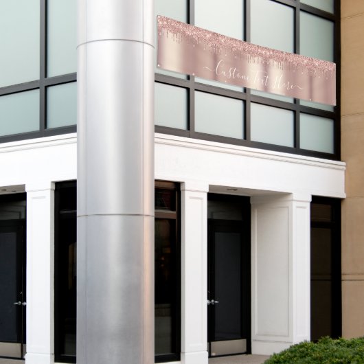 Roos Gold Banner Glitter Drivers - Aangepaste teks (Buitenkant Gebouw)