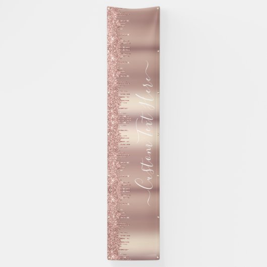 Roos Gold Banner Glitter Drivers - Aangepaste teks (Verticaal)
