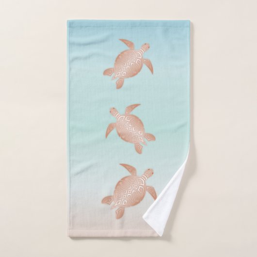 Roos Gold Beachstyle Turtles Coastal Bad Handdoek (Handdoek)