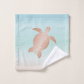 Roos Gold Beachstyle Turtles Coastal Bad Handdoek (Wasdoekje)