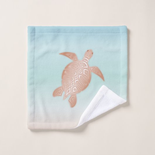 Roos Gold Beachstyle Turtles Coastal Bad Handdoek (Wasdoekje)