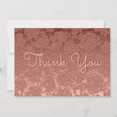 Roos Gold Beauful Script Modern Elegant Floral Bedankkaart (Voorkant)