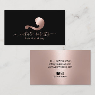 Roos Gold Beauty Logo Hair & Makeup Artist Salon Visitekaartje