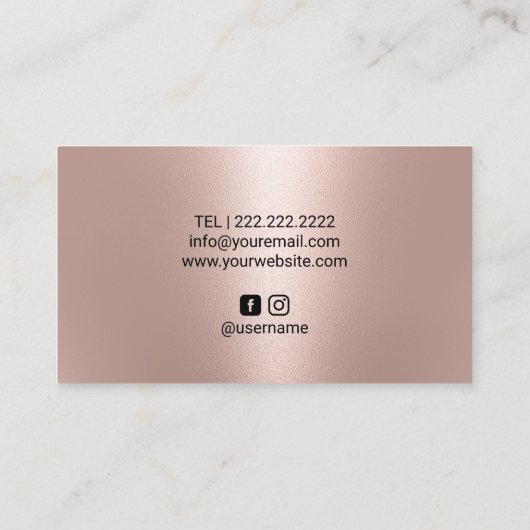 Roos Gold Beauty Logo Hair & Makeup Artist Salon Visitekaartje (Achterkant)