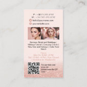 Roos Gold Beauty Make-up Artist Foto's QR-code Visitekaartje (Achterkant)