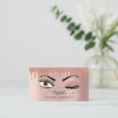 Roos Gold Beauty Makeup Artist Eyelashes QR-code Visitekaartje (Staand voorkant)