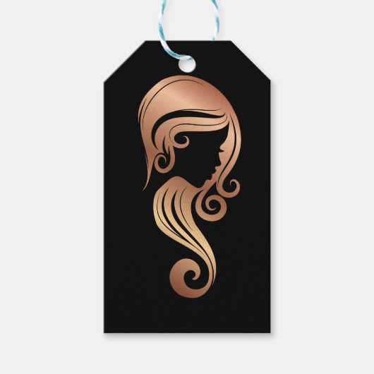 Roos Gold Beauty Meisje Haar & Make-up Salon Party Cadeaulabel (Voorkant)