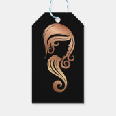 Roos Gold Beauty Meisje Haar & Make-up Salon Party Cadeaulabel (Achterkant)