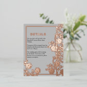 Roos Gold Beauty Modern Elegance Bruiloft Details Folie Uitnodiging Briefkaart (Staand Voorkant)