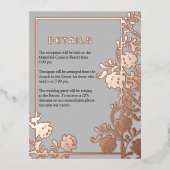 Roos Gold Beauty Modern Elegance Bruiloft Details Folie Uitnodiging Briefkaart (Voorkant)