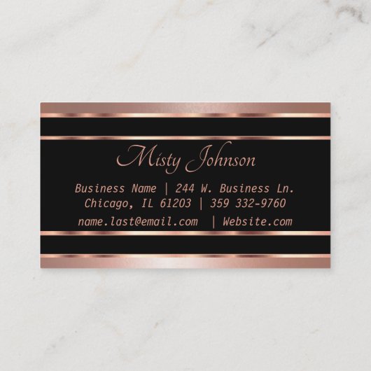 Roos Gold Beauty Salon Design Visitekaartje (Achterkant)