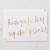 Roos Gold "Bedankt dat je mijn bruidsmeisje bent" Bedankkaart (Voorkant)