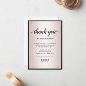 Roos Gold Bedankt voor je aankoopbriefkaart Notitiekaartje (Voorkant / Achterkant in situ)