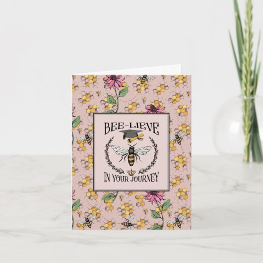 Roos Gold Bee-lieve in uw reis Queen Bee Kaart (Voorkant)