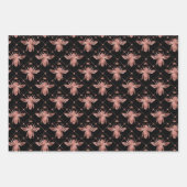 Roos Gold Bee Pattern Inpakpapier Vel (Voorkant 2)