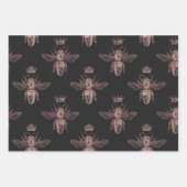 Roos Gold Bee Pattern Inpakpapier Vel (Voorkant)
