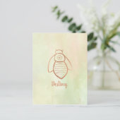 Roos Gold Bee Symbool Briefkaart (Staand voorkant)