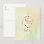 Roos Gold Bee Symbool Briefkaart (Voorkant / Achterkant)