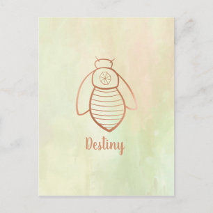 Roos Gold Bee Symbool Briefkaart