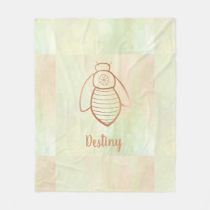 Roos Gold Bee Symbool Fleece Deken