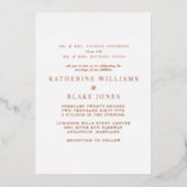 Roos Gold Beide Ouders Bruiloft Folie Uitnodiging (Voorkant)