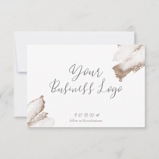 Roos Gold beige Business Cadeft Certificate Kaart (Achterkant)