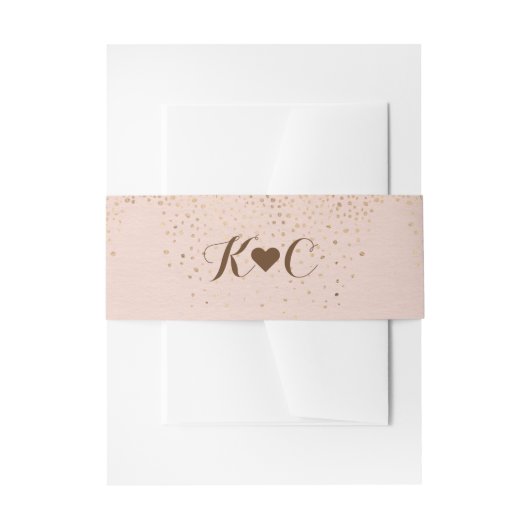 Roos Gold Belly Band voor bruiloft uitnodigingen Wikkel (Voorkant Voorbeeld)