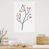 Roos Gold Berry Branch Print (Keuken)
