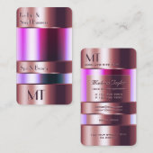 Roos Gold Bin Faux Engraving Font met monogram Visitekaartje (Voorkant / Achterkant)