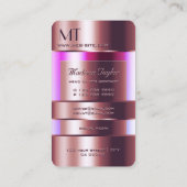 Roos Gold Bin Faux Engraving Font met monogram Visitekaartje (Achterkant)