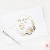 Roos Gold Biologische Bloemen Dank u Ronde Sticker (Envelop)