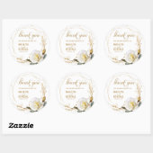 Roos Gold Biologische Bloemen Dank u Ronde Sticker (Vel)