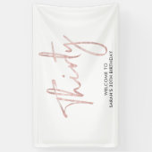 Roos Gold Birthday Party Welkomstbanner Spandoek (Verticaal)