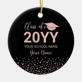 Roos Gold & Black 2022 Afstuderen kerstcadeau Keramisch Ornament (Voorkant)