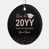 Roos Gold & Black 2022 Afstuderen kerstcadeau Keramisch Ornament (Links)