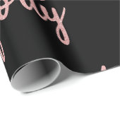 Roos Gold Black 40-jarige feestdag Glitter "40" Cadeaupapier (Rol Hoek)