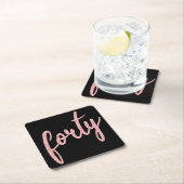 Roos Gold Black 40-jarige feestdag Glitter "40" Kartonnen Onderzetters (Insitu)