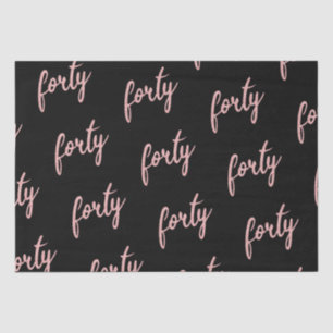 Roos Gold Black 40-jarige feestdag Glitter "40" Tissuepapier