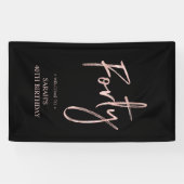 Roos Gold & Black 40 Welkomstbanner op feestdag Spandoek (Horizontaal)