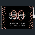 Roos Gold Black 90th Birthday Hartelijk dank Glitt<br><div class="desc">Elegant 90th Birthday Party Roos Gold Faux Glitter Confetti Black sjabloon. Eenvoudig te gebruiken en eenvoudig aan te passen. Bestel vandaag nog!</div>