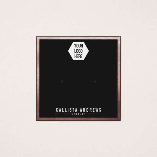 Roos Gold Black Border Logo Verdien Kaart met beel (Voorkant)