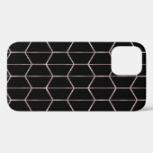 Roos Gold & Black Chic Hexagon Geometrische Glam Case-Mate iPhone Case (Achterkant (horizontaal))