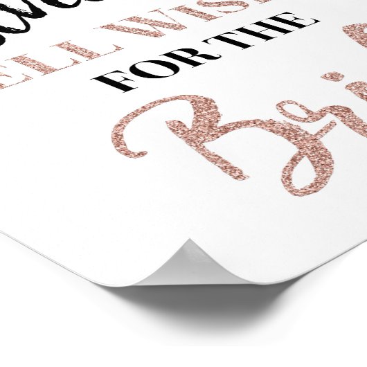 Roos Gold Black Confetti Advice for the Bride Sign Poster (Hoek)