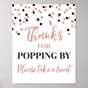 Roos Gold Black Confetti Bedankt die door middel v Poster