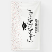 Roos Gold Black Confetti - Gefeliciteerd Afstudere Spandoek (Verticaal)