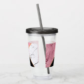 Roos Gold Black en White Marble Pattern Acryl Drinkbeker (Links)