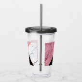 Roos Gold Black en White Marble Pattern Acryl Drinkbeker (Rechts)