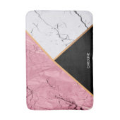 Roos Gold Black en White Marble Pattern Badmat (Voorkant Verticaal)